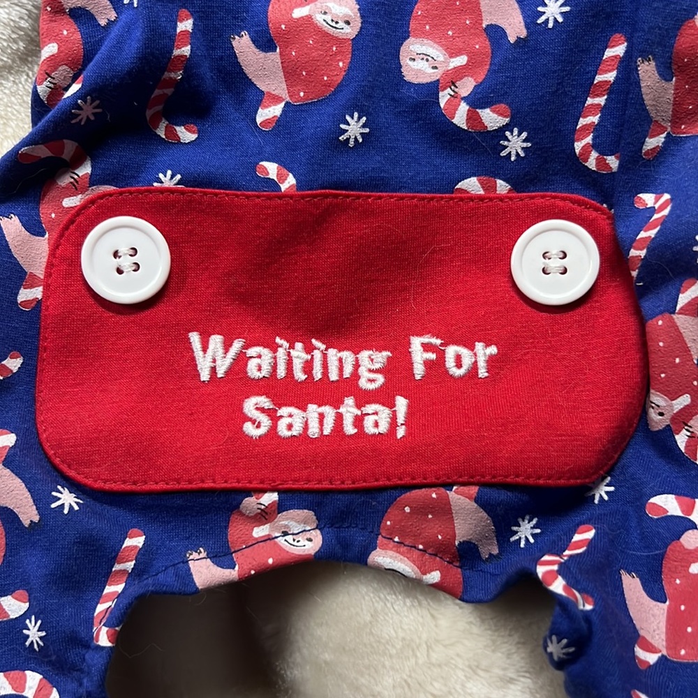 NWT🎄🐕 PET CENTRAL SLOTH CANDY CANE CHRISTMAS PET PAJAMAS - Size CAT/DOG Small